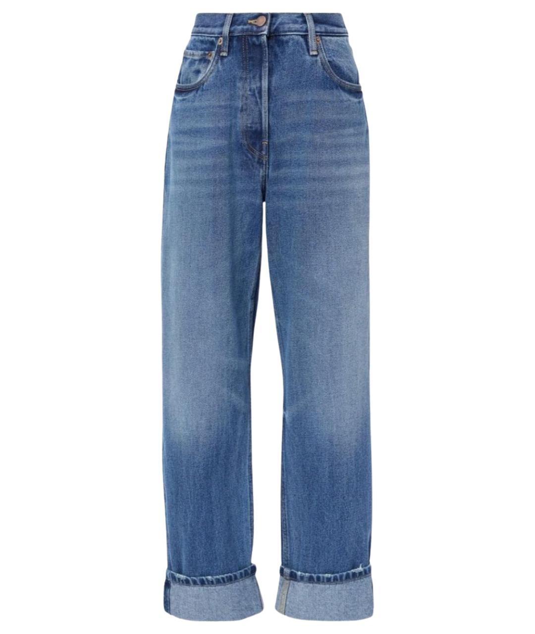 PRADA Голубые хлопковые прямые джинсы, фото 1