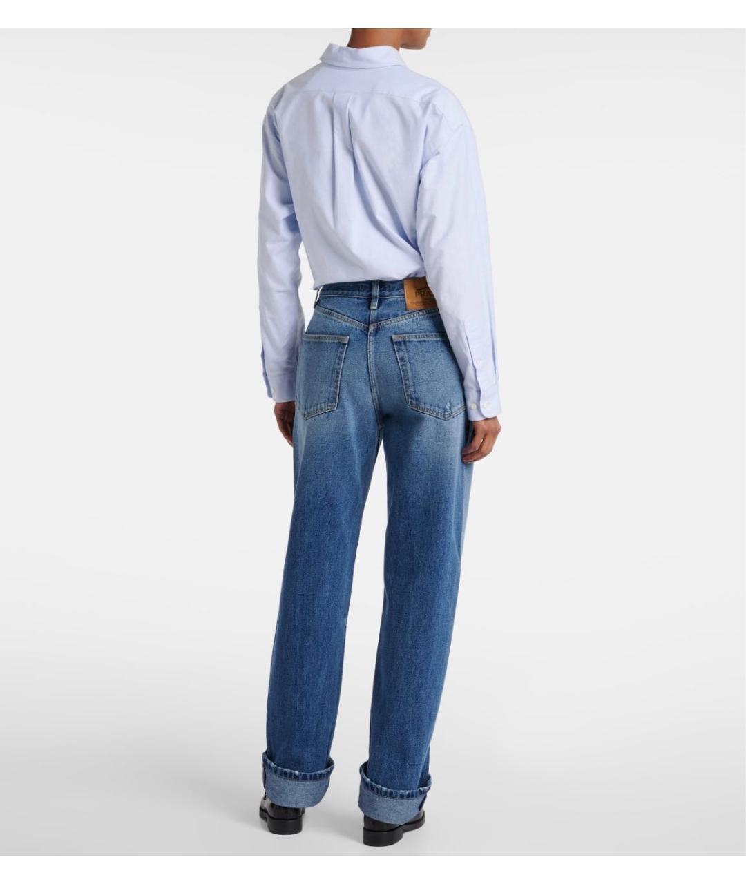 PRADA Голубые хлопковые прямые джинсы, фото 2