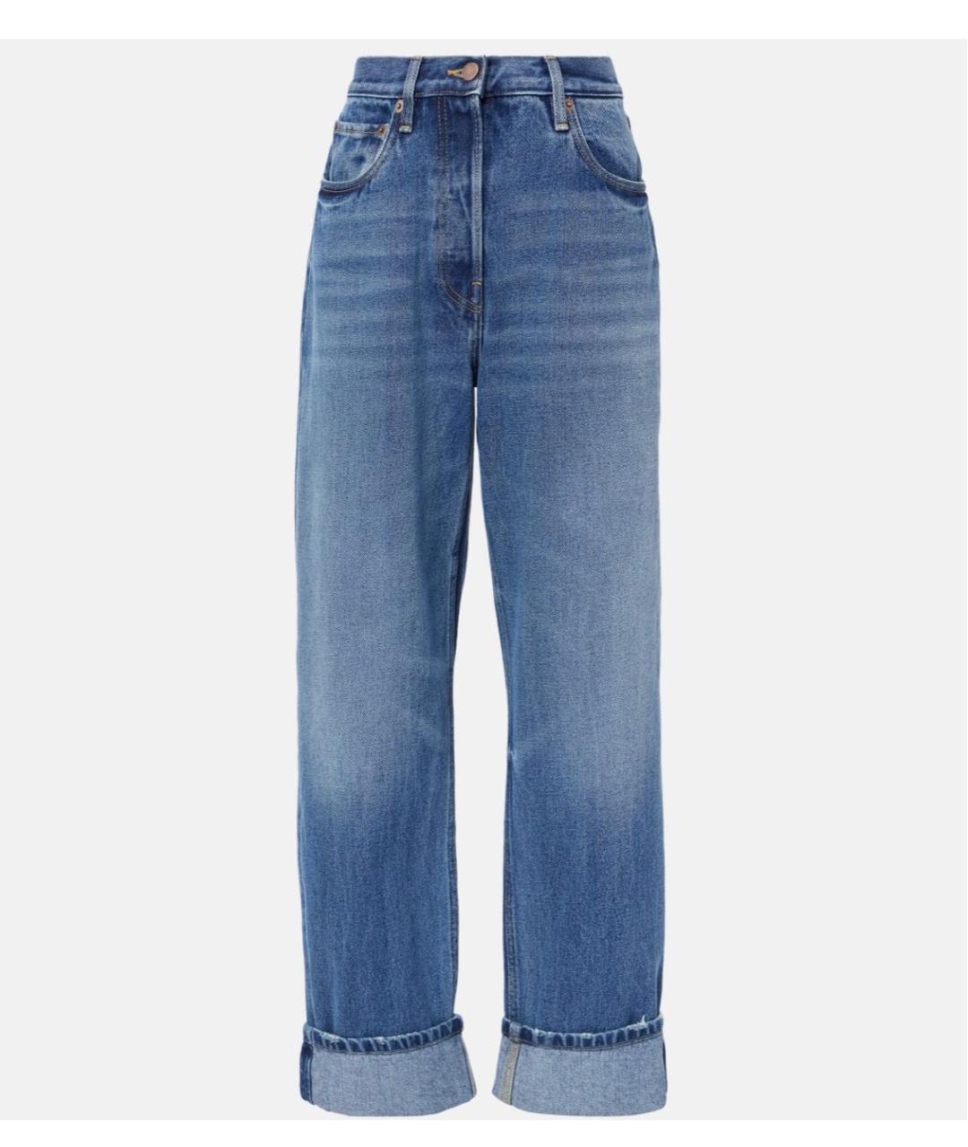PRADA Голубые хлопковые прямые джинсы, фото 9