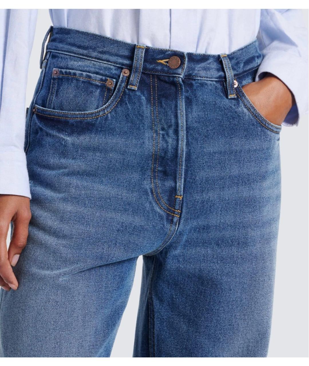 PRADA Голубые хлопковые прямые джинсы, фото 3