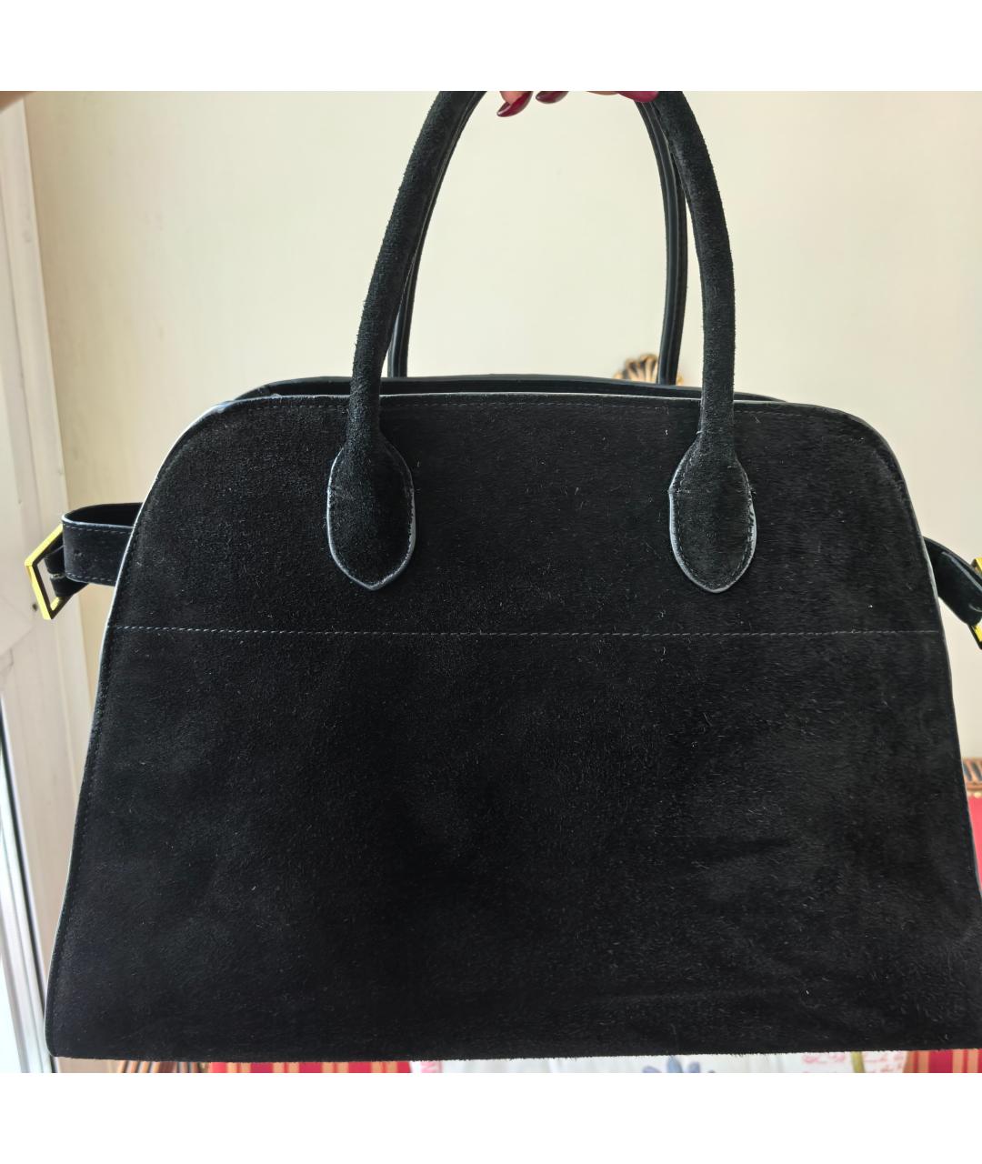 THE ROW Черная замшевая сумка тоут, фото 2