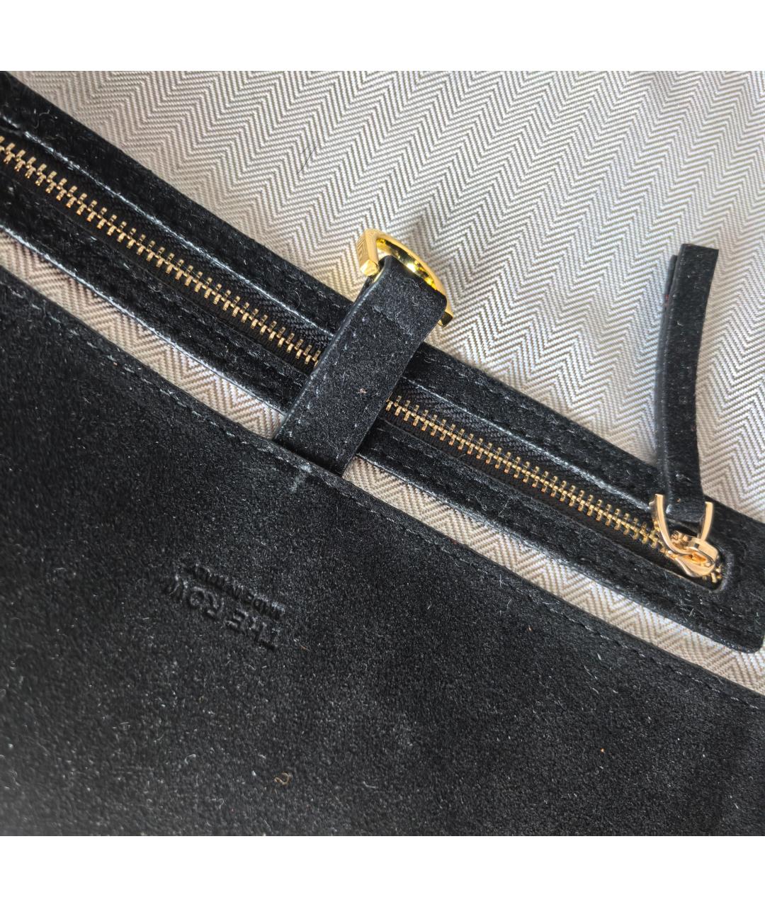 THE ROW Черная замшевая сумка тоут, фото 6