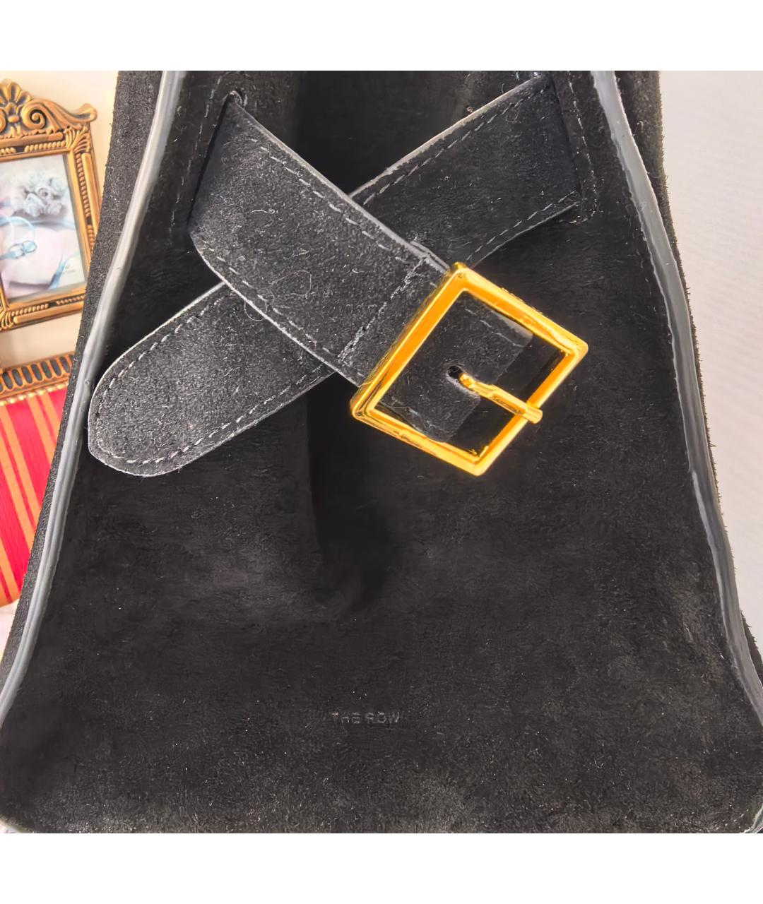 THE ROW Черная замшевая сумка тоут, фото 4