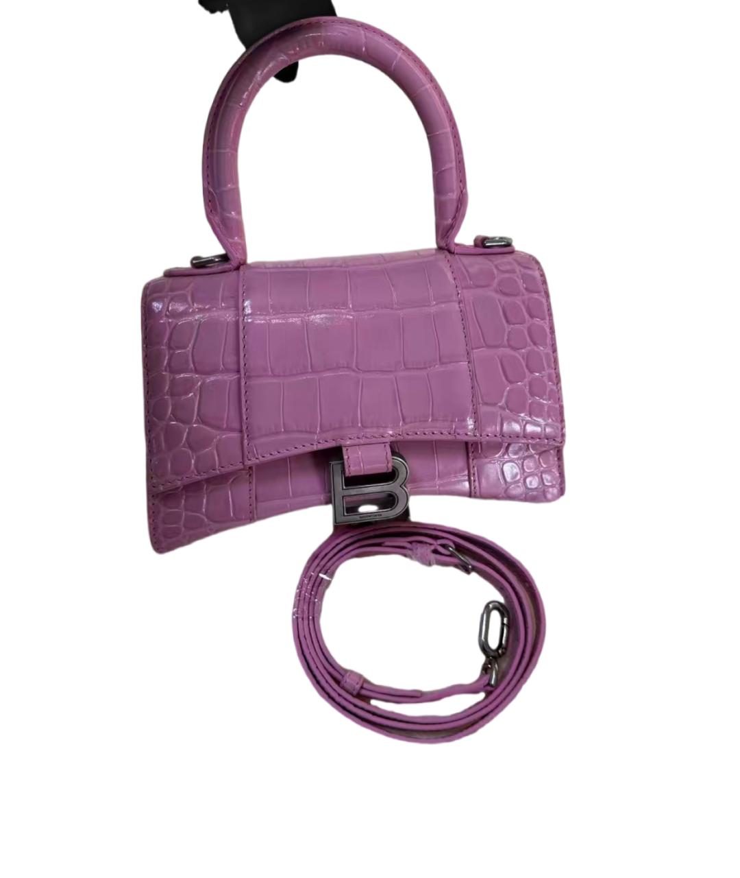 BALENCIAGA Розовая кожаная сумка с короткими ручками, фото 7