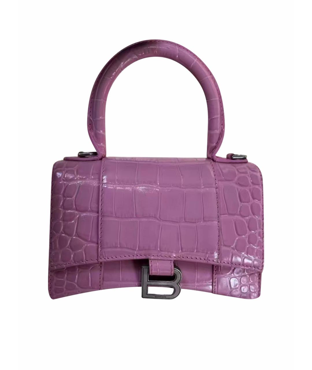 BALENCIAGA Розовая кожаная сумка с короткими ручками, фото 1