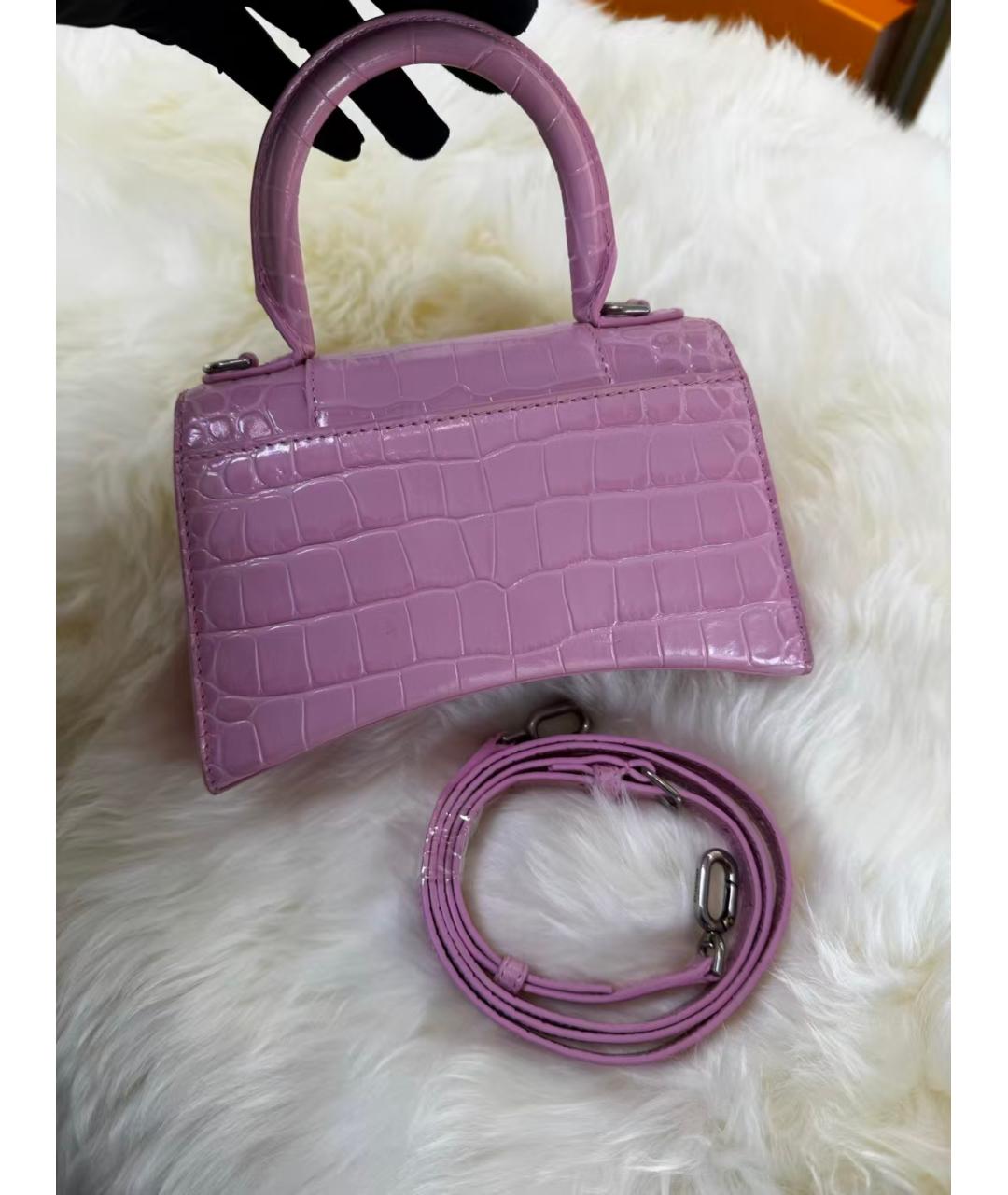 BALENCIAGA Розовая кожаная сумка с короткими ручками, фото 3