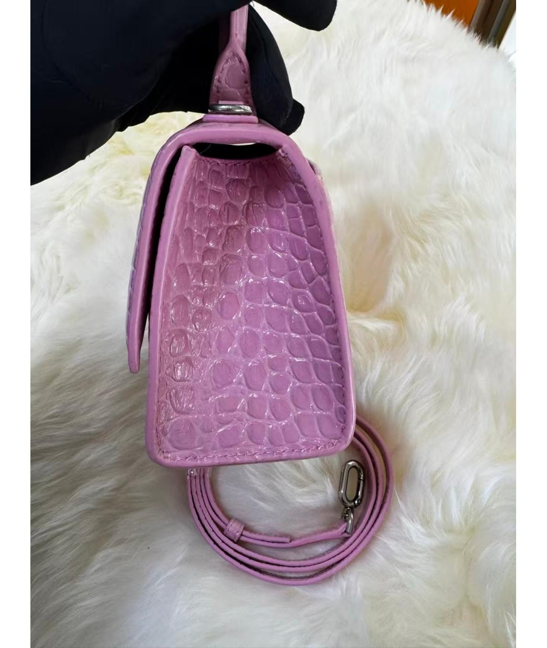 BALENCIAGA Розовая кожаная сумка с короткими ручками, фото 5
