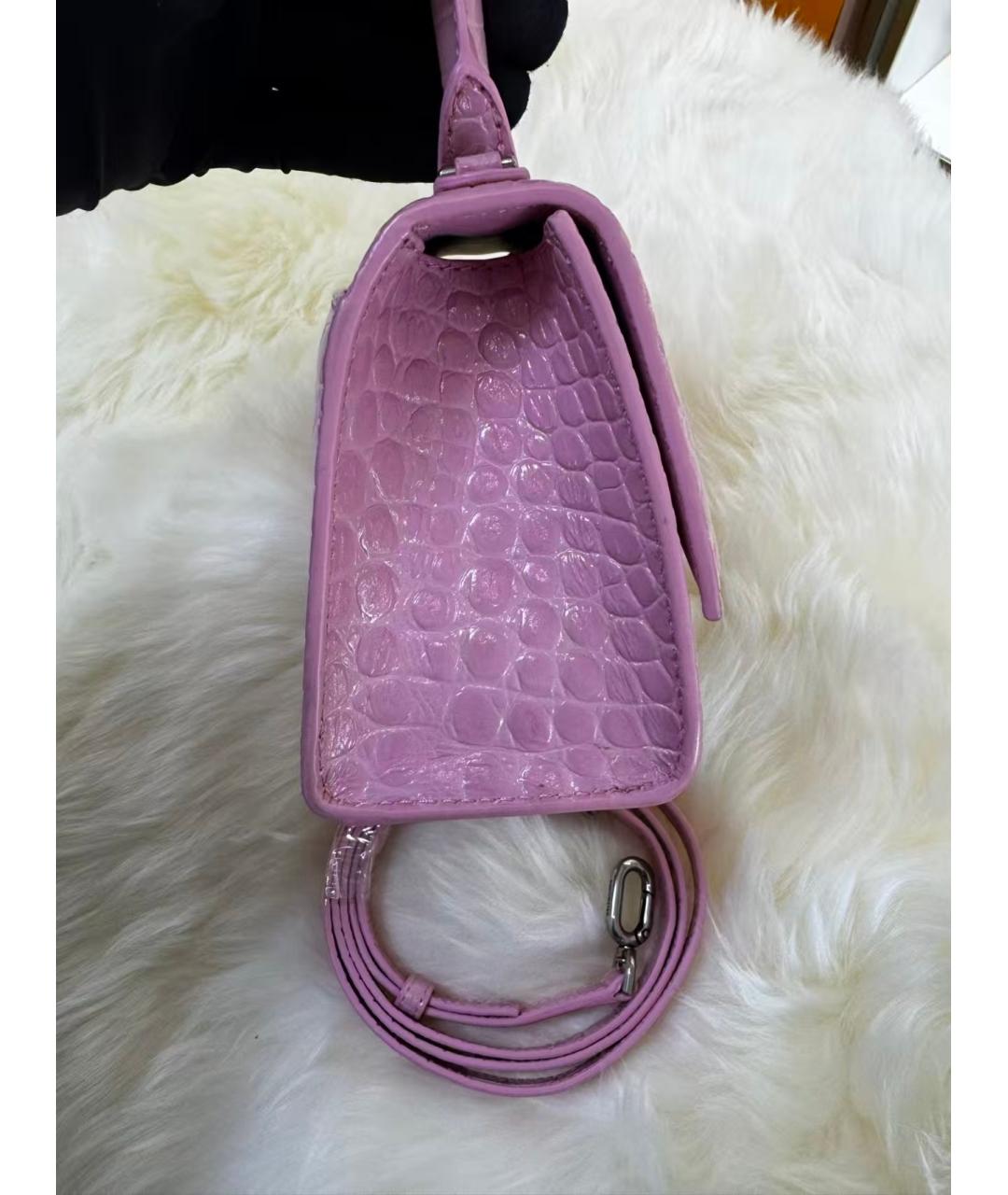 BALENCIAGA Розовая кожаная сумка с короткими ручками, фото 4