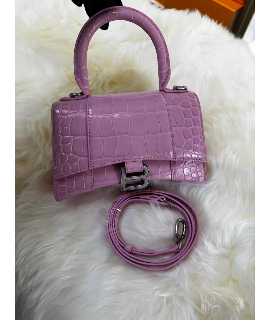 BALENCIAGA Розовая кожаная сумка с короткими ручками, фото 2