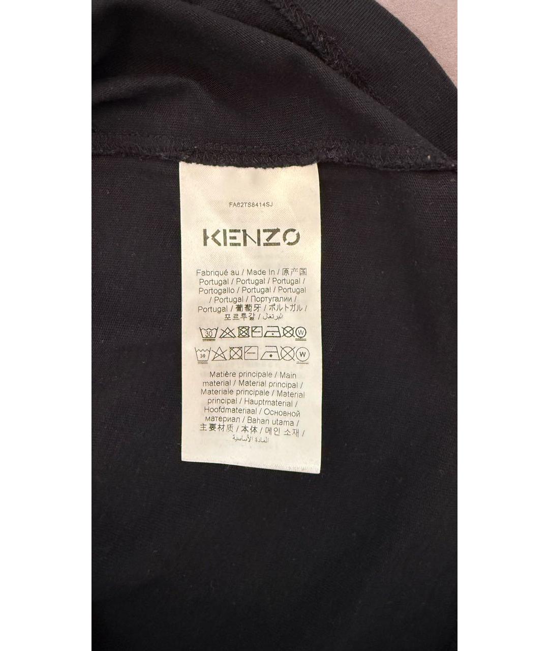 KENZO Черная хлопковая футболка, фото 5