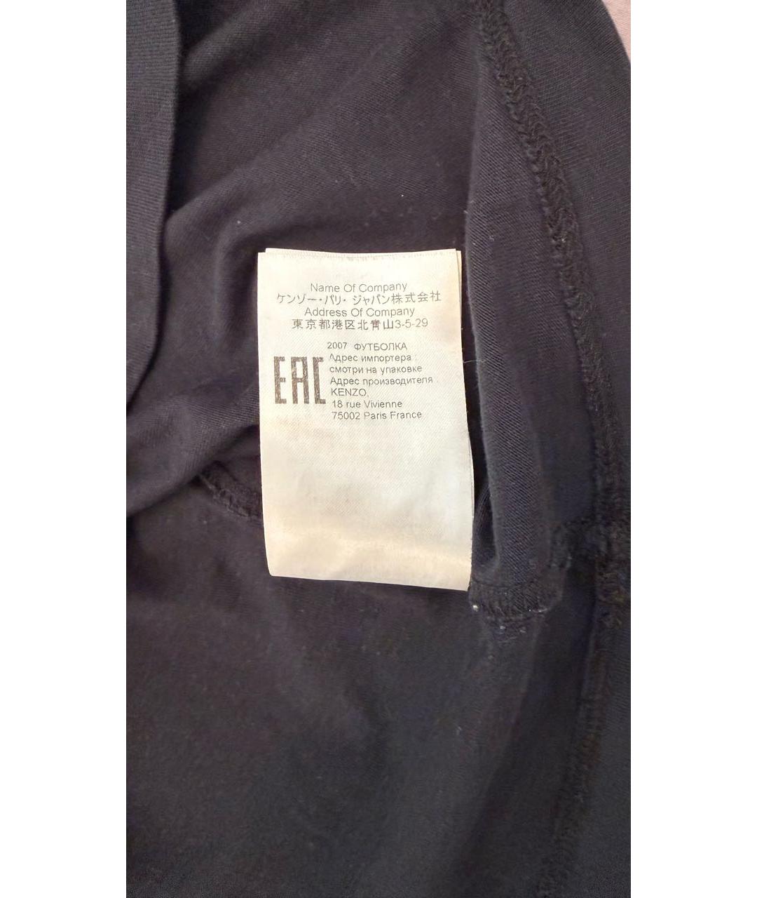 KENZO Черная хлопковая футболка, фото 7