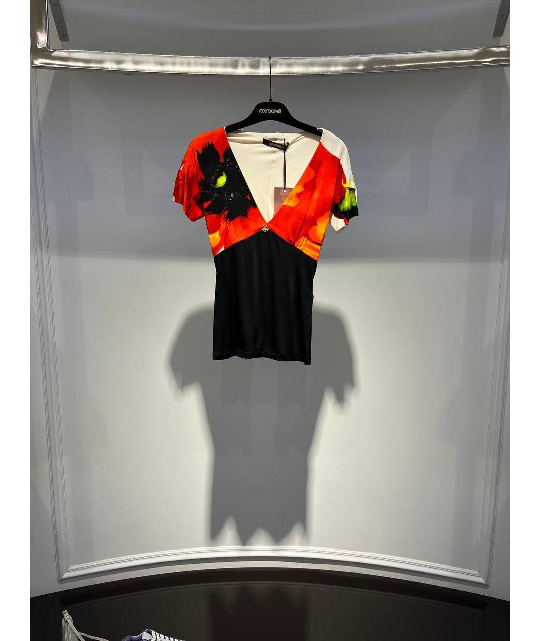 ROBERTO CAVALLI Мульти вискозная футболка, фото 4