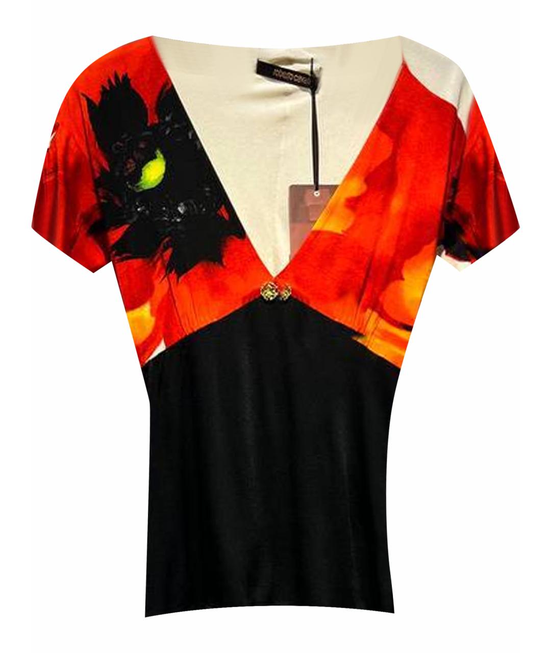 ROBERTO CAVALLI Мульти вискозная футболка, фото 1