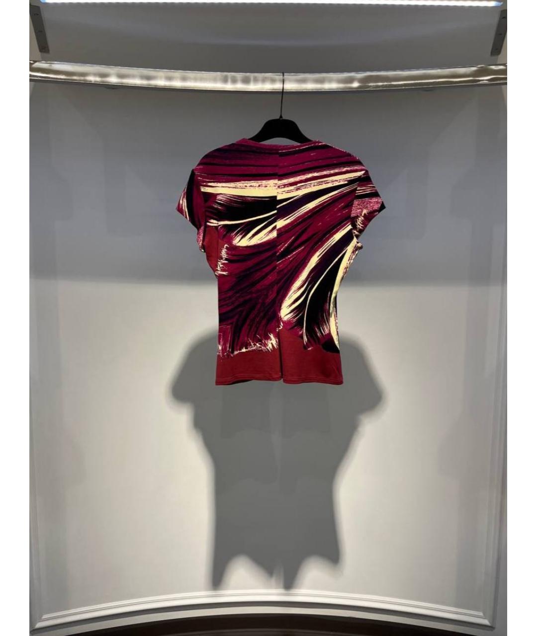 ROBERTO CAVALLI Бордовая вискозная футболка, фото 3