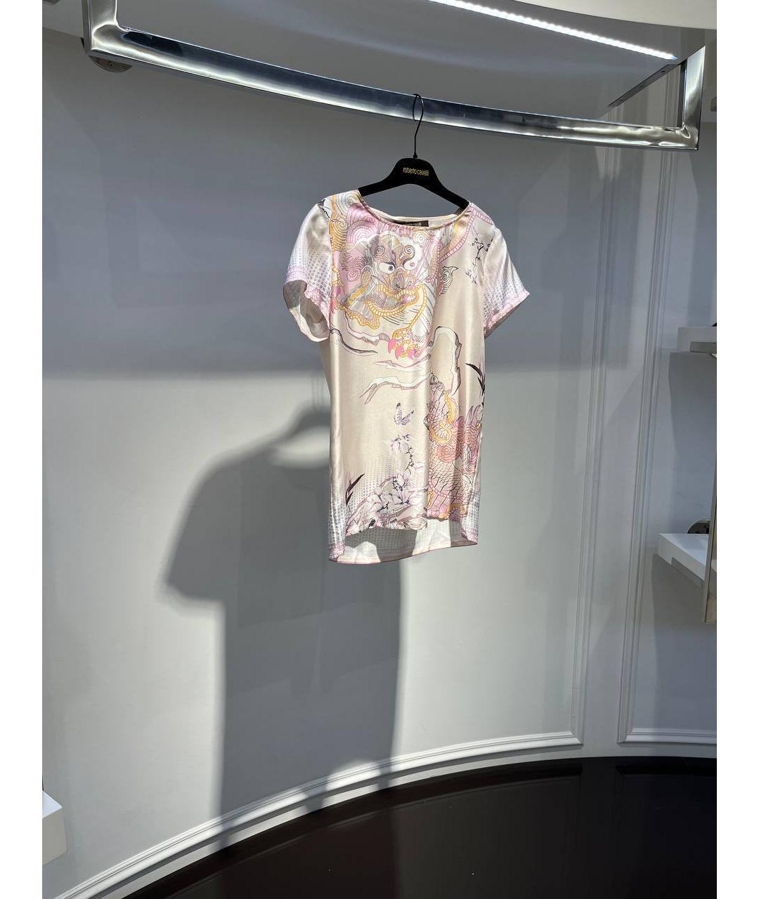 ROBERTO CAVALLI Мульти шелковая футболка, фото 2