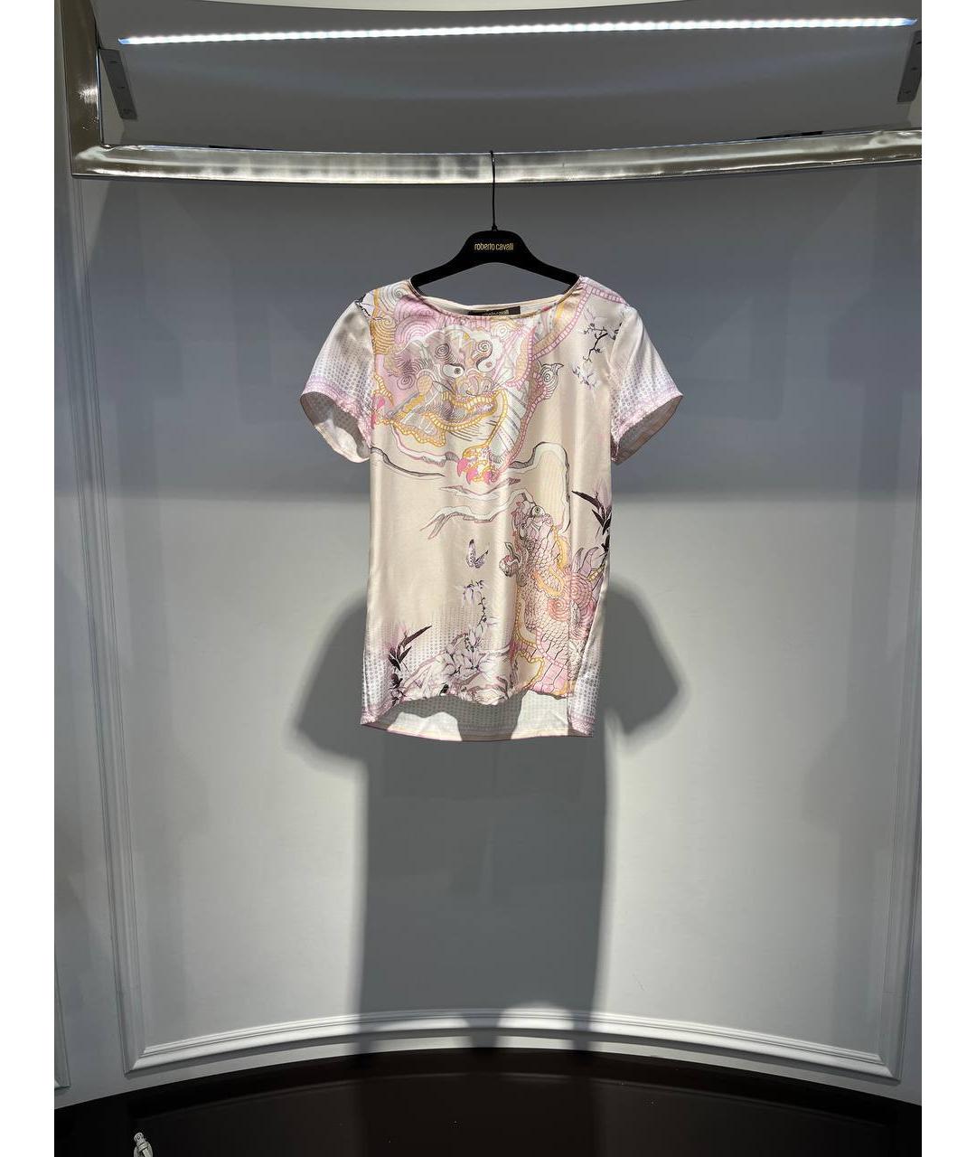 ROBERTO CAVALLI Мульти шелковая футболка, фото 4