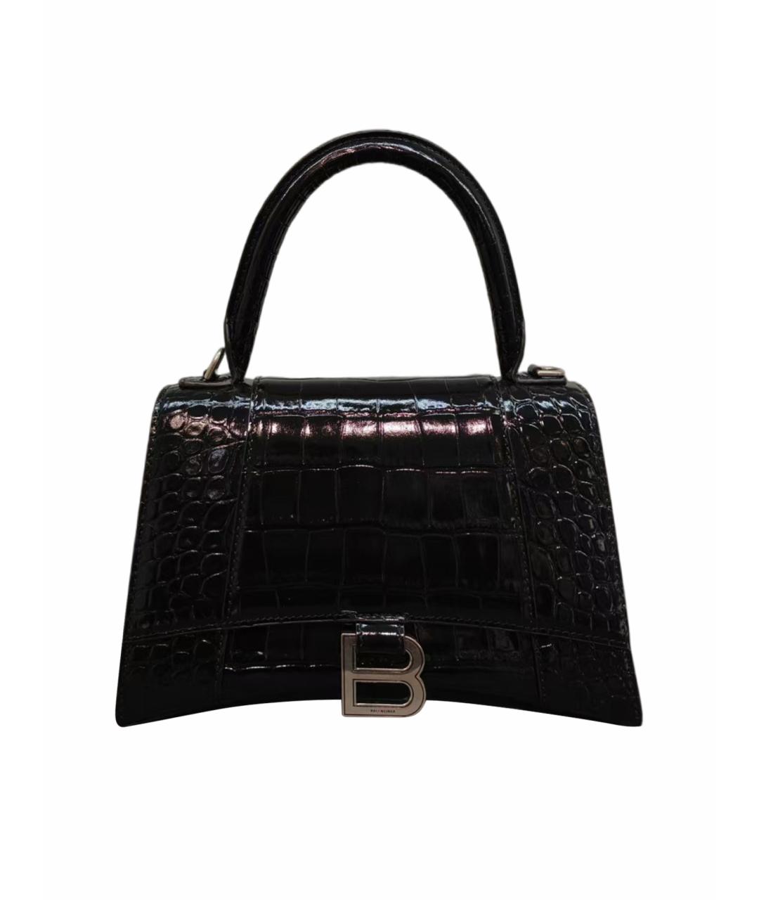 BALENCIAGA Черная кожаная сумка с короткими ручками, фото 1