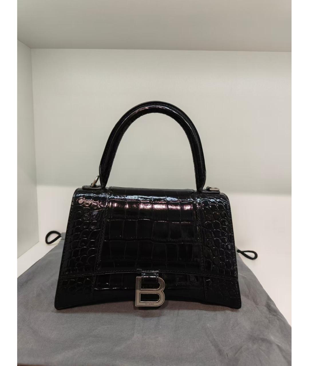 BALENCIAGA Черная кожаная сумка с короткими ручками, фото 2