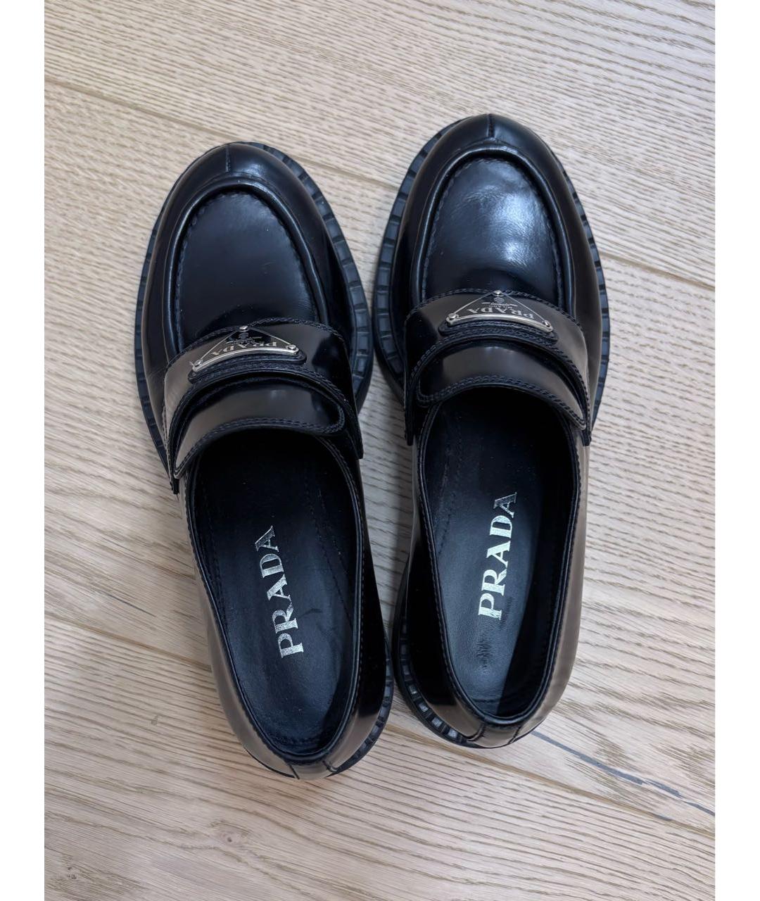 PRADA Черные кожаные лоферы, фото 3