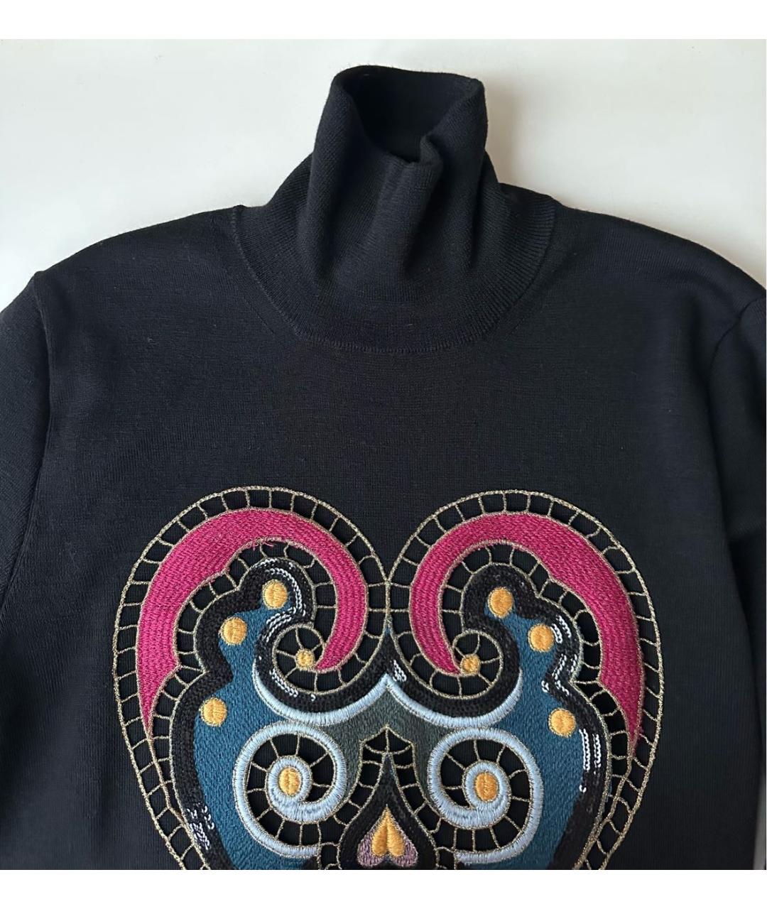 ELIE SAAB Черное шерстяное повседневное платье, фото 4