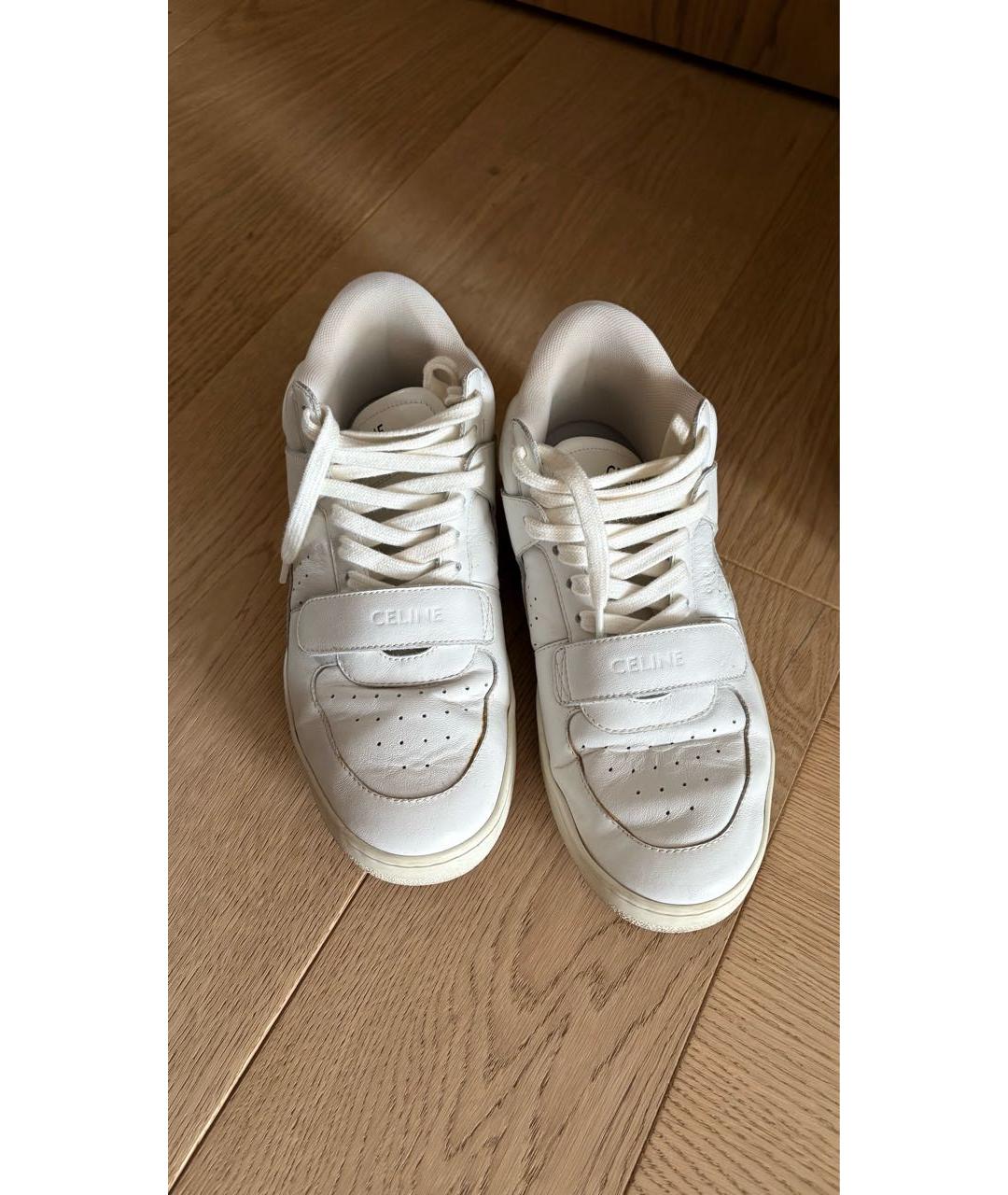 CELINE Белые кожаные кроссовки, фото 2