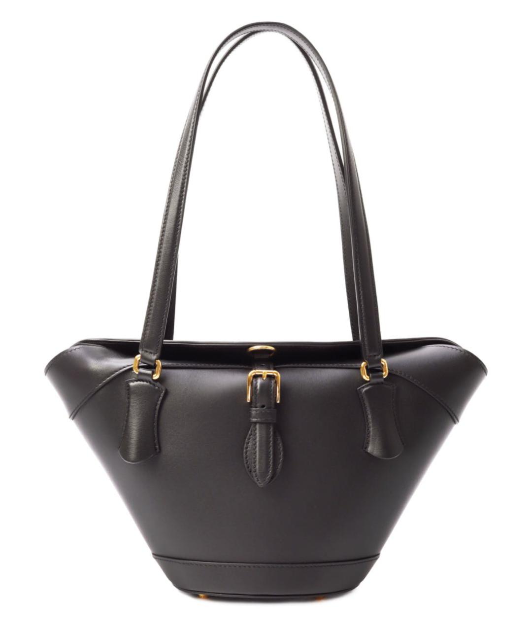 DOLCE&GABBANA Черная кожаная сумка с короткими ручками, фото 1