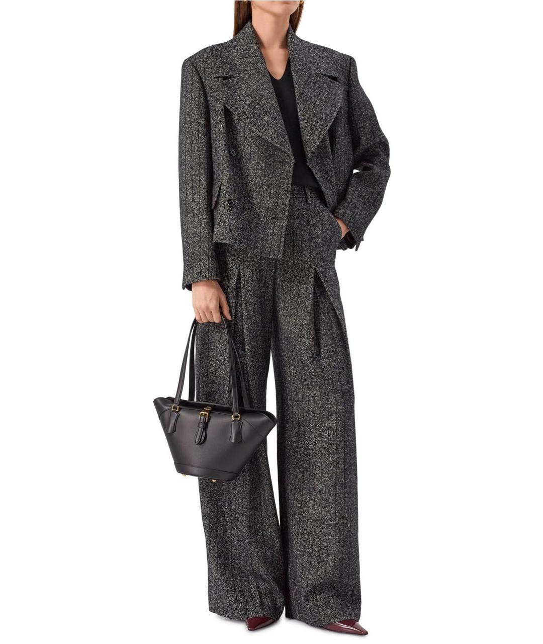 DOLCE&GABBANA Черная кожаная сумка с короткими ручками, фото 3