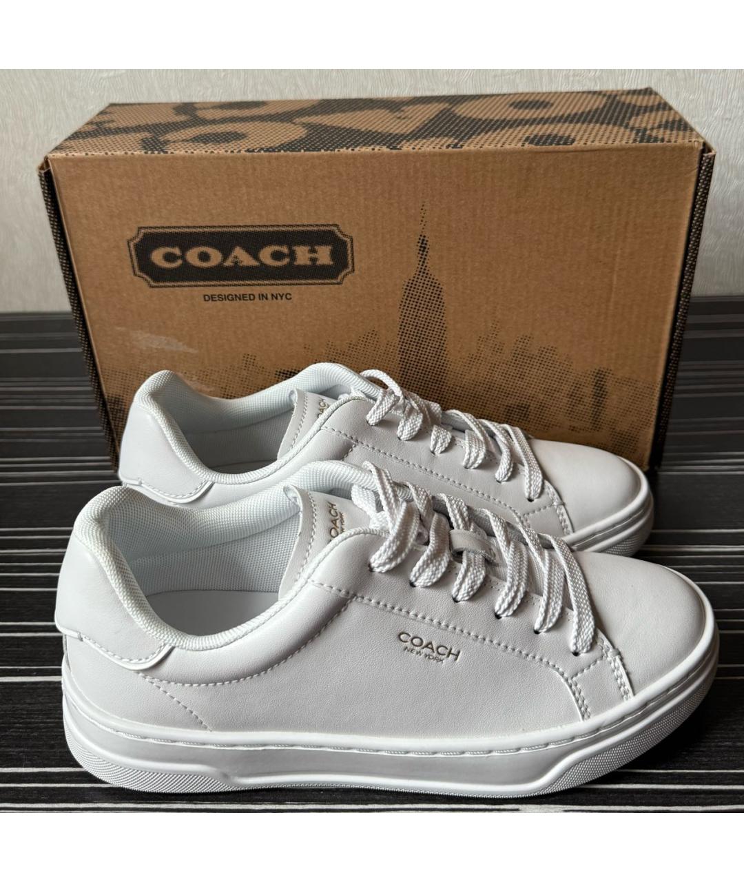 COACH Белые кожаные кеды, фото 6