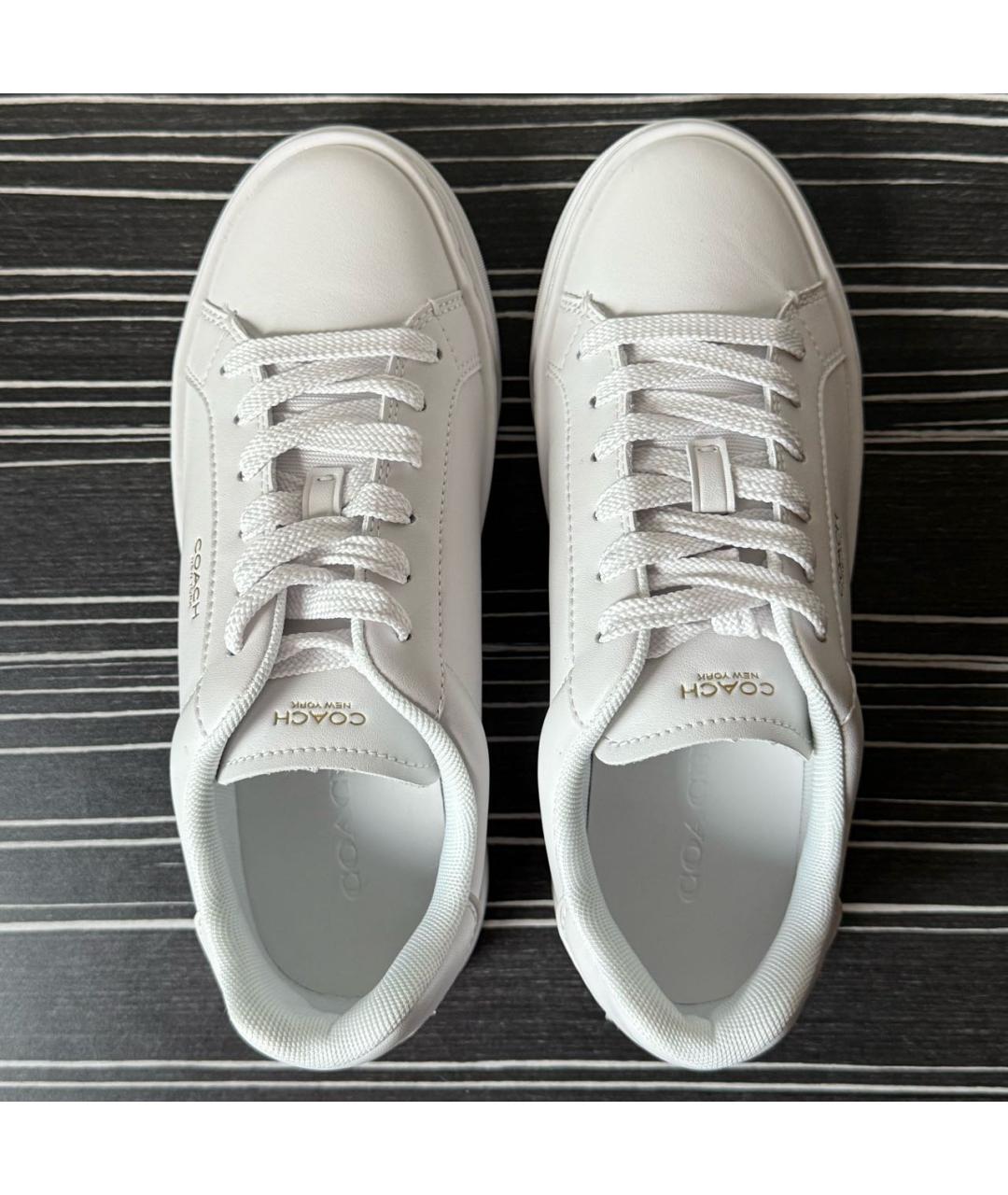 COACH Белые кожаные кеды, фото 4