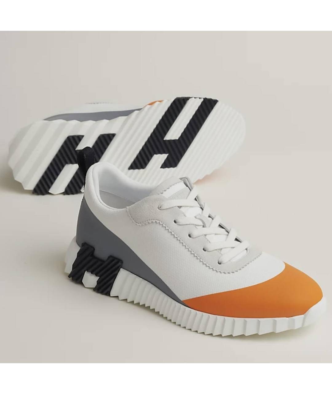 HERMES Белые кожаные низкие кроссовки / кеды, фото 3