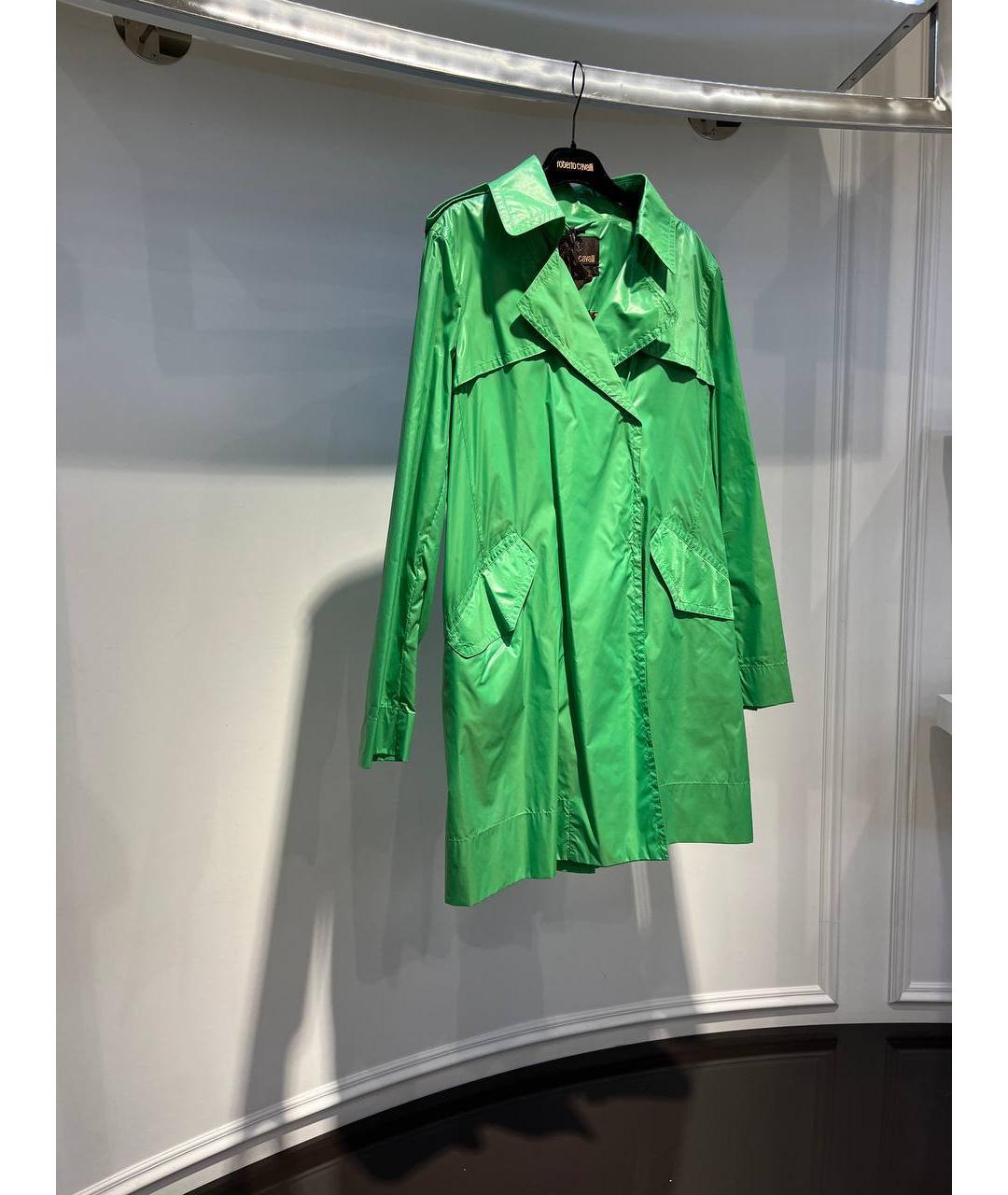 ROBERTO CAVALLI Зеленый полиамидовый тренч/плащ, фото 2