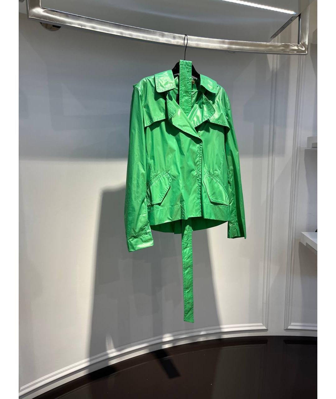 ROBERTO CAVALLI Зеленый полиамидовый тренч/плащ, фото 2