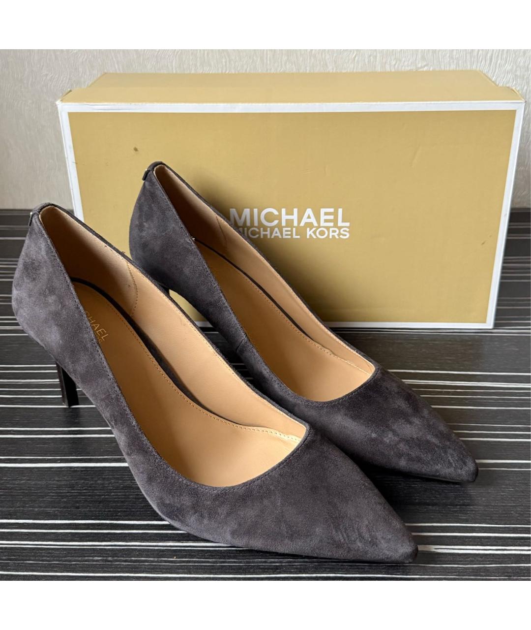 MICHAEL KORS Серые замшевые туфли, фото 6