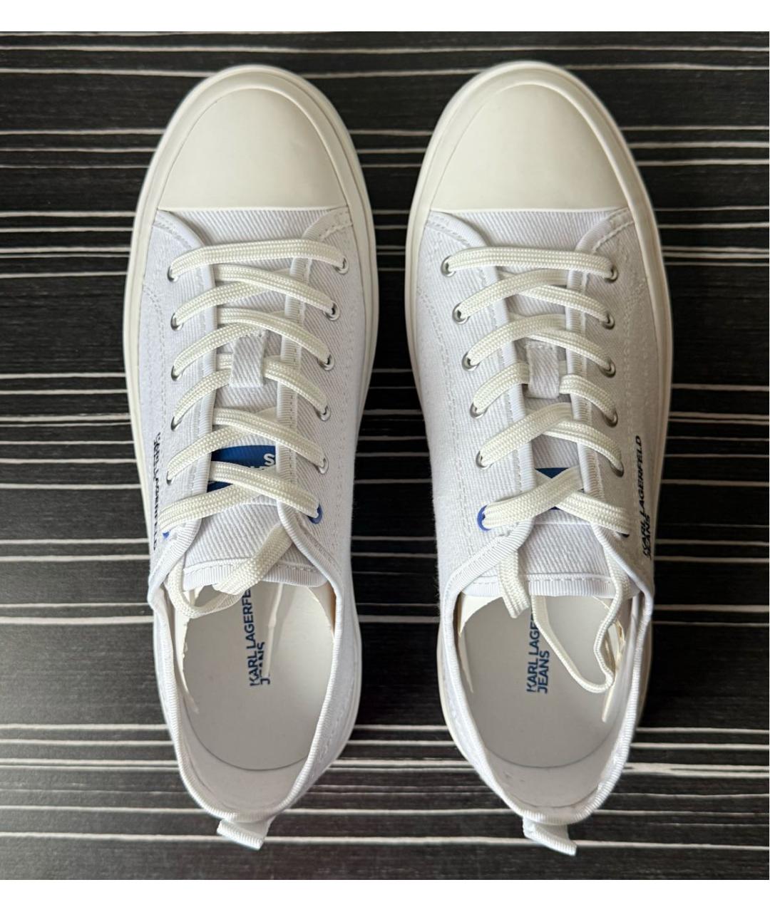 KARL LAGERFELD Белые текстильные кеды, фото 4