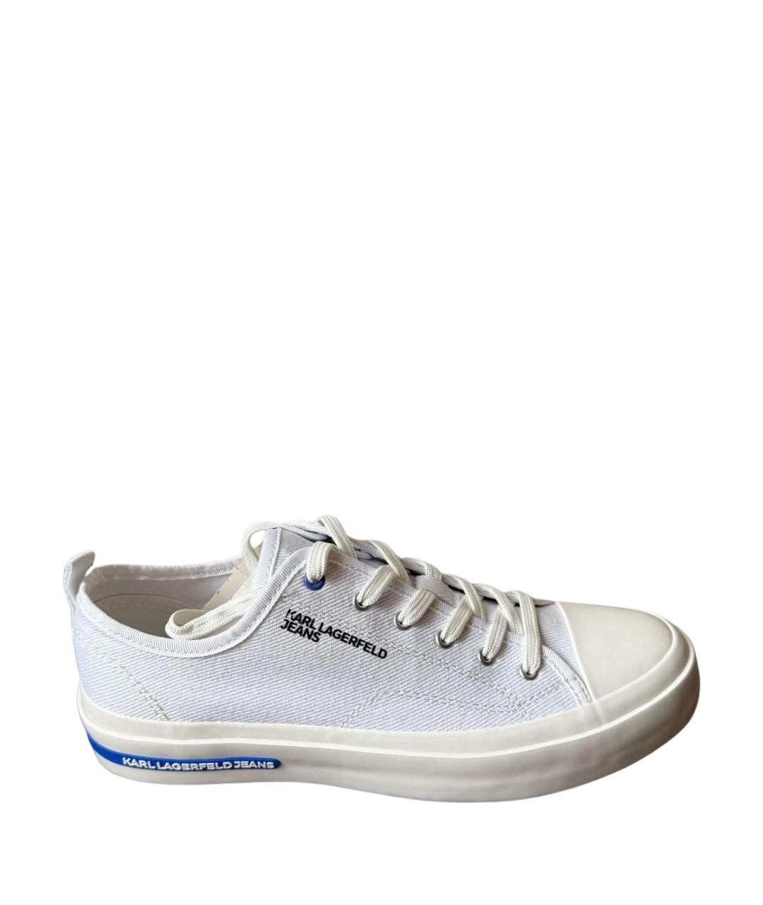 KARL LAGERFELD Белые текстильные кеды, фото 1