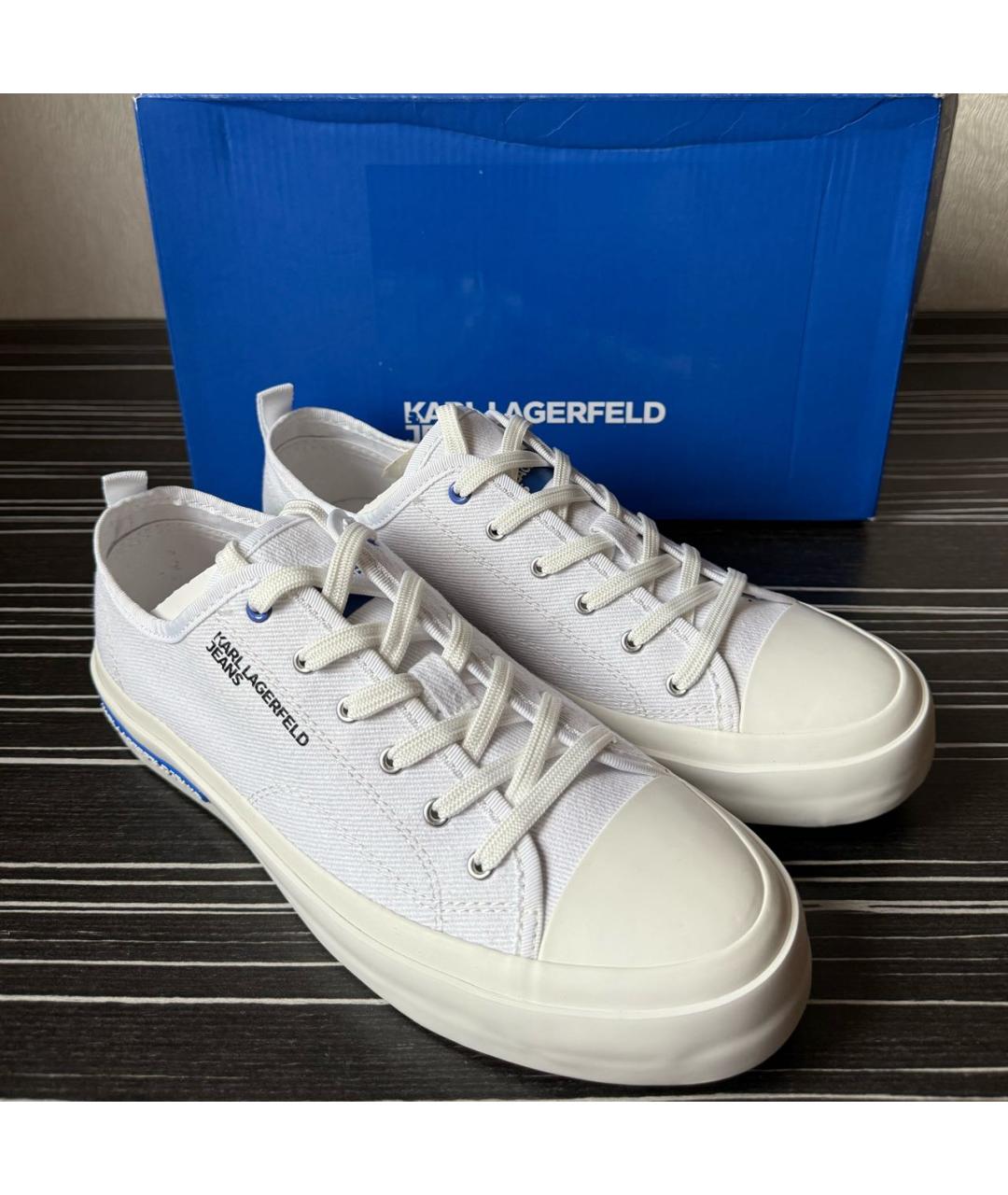 KARL LAGERFELD Белые текстильные кеды, фото 6
