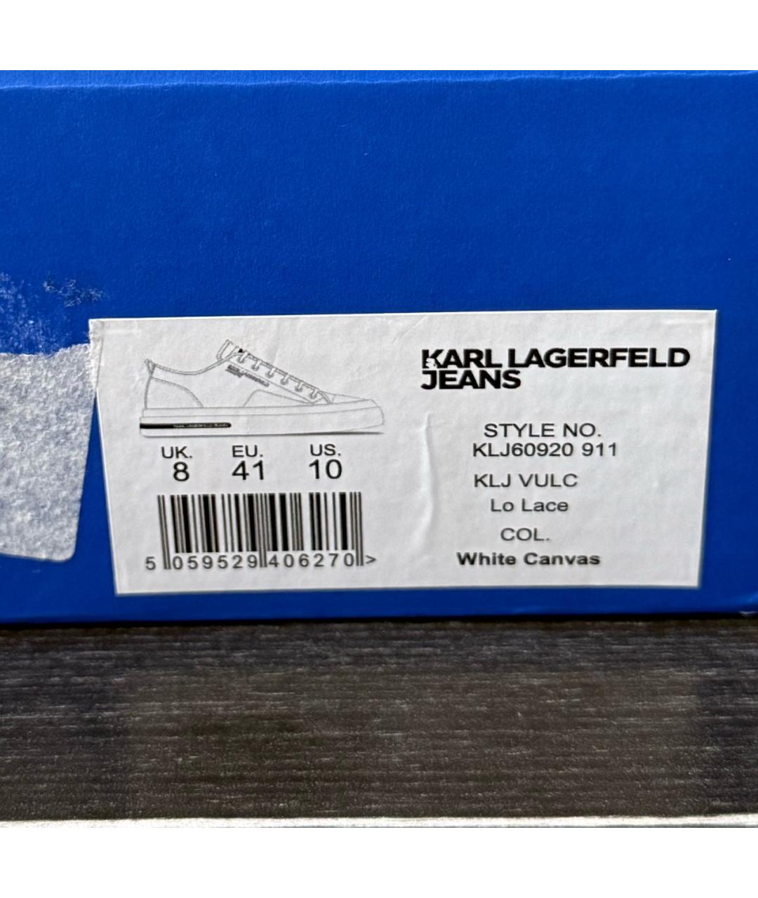 KARL LAGERFELD Белые текстильные кеды, фото 8