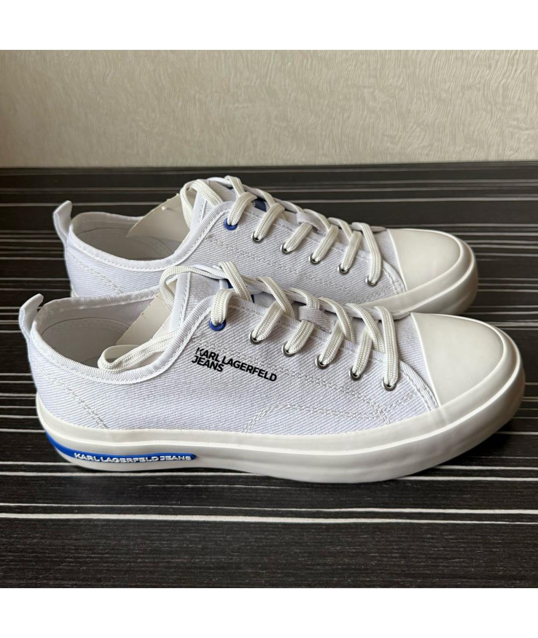 KARL LAGERFELD Белые текстильные кеды, фото 2