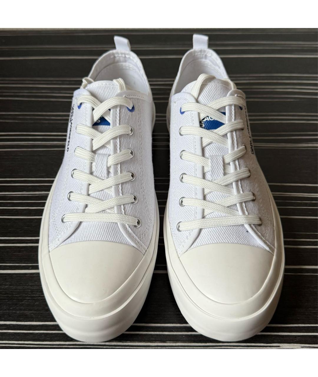 KARL LAGERFELD Белые текстильные кеды, фото 3