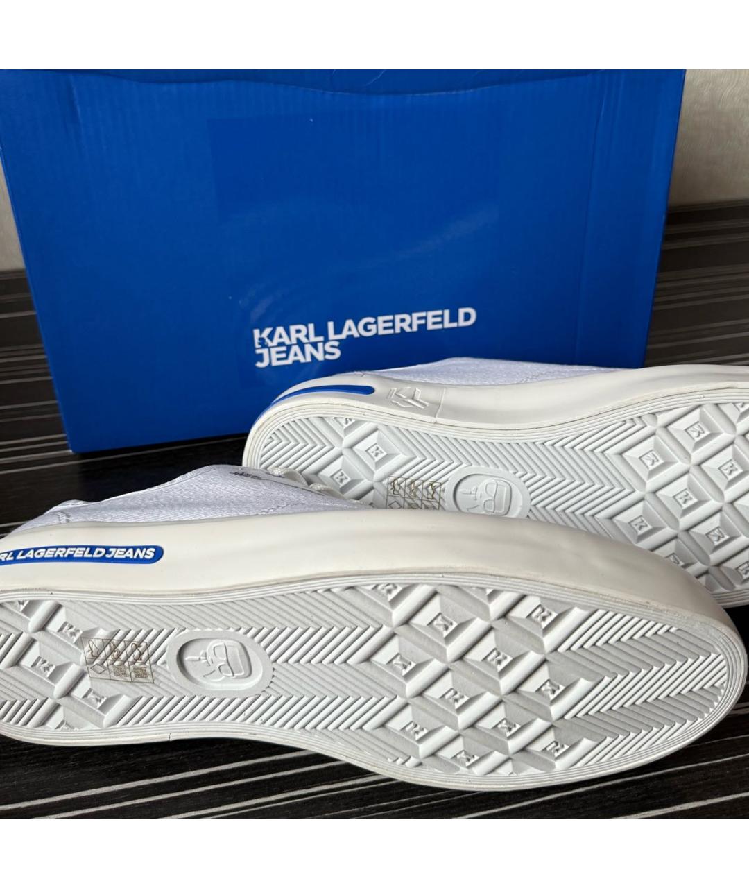 KARL LAGERFELD Белые текстильные кеды, фото 7