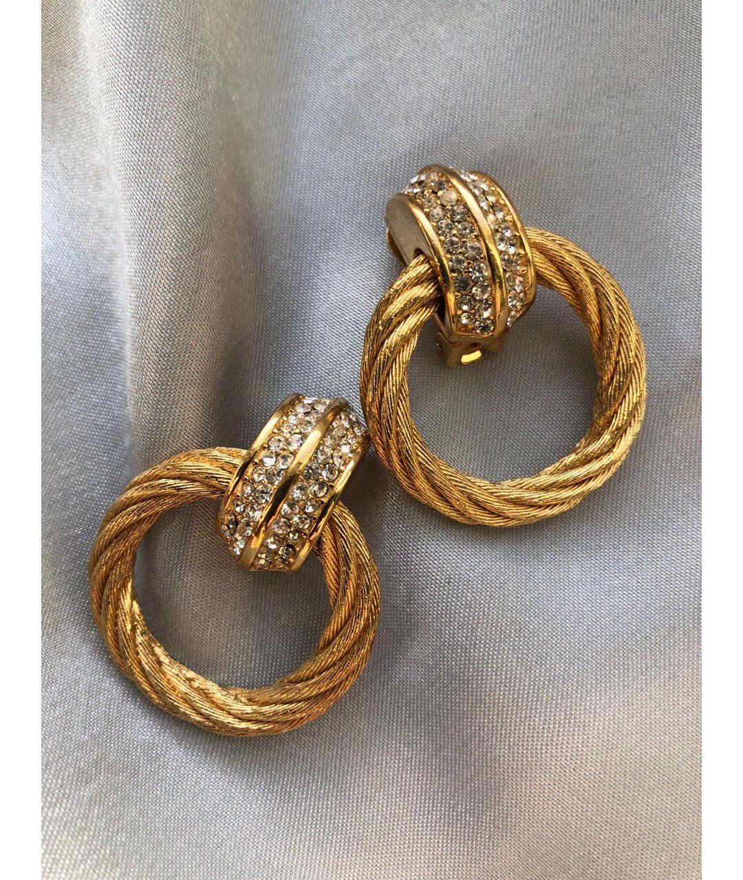 CHRISTIAN DIOR Золотые металлические клипсы, фото 3