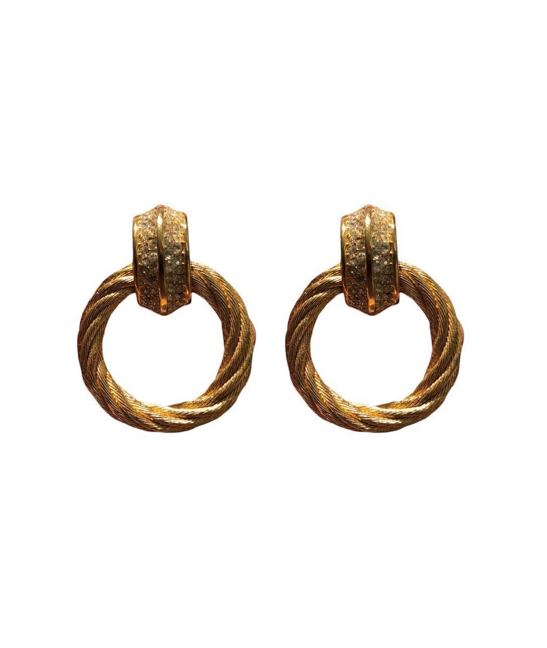 CHRISTIAN DIOR Золотые металлические клипсы, фото 1