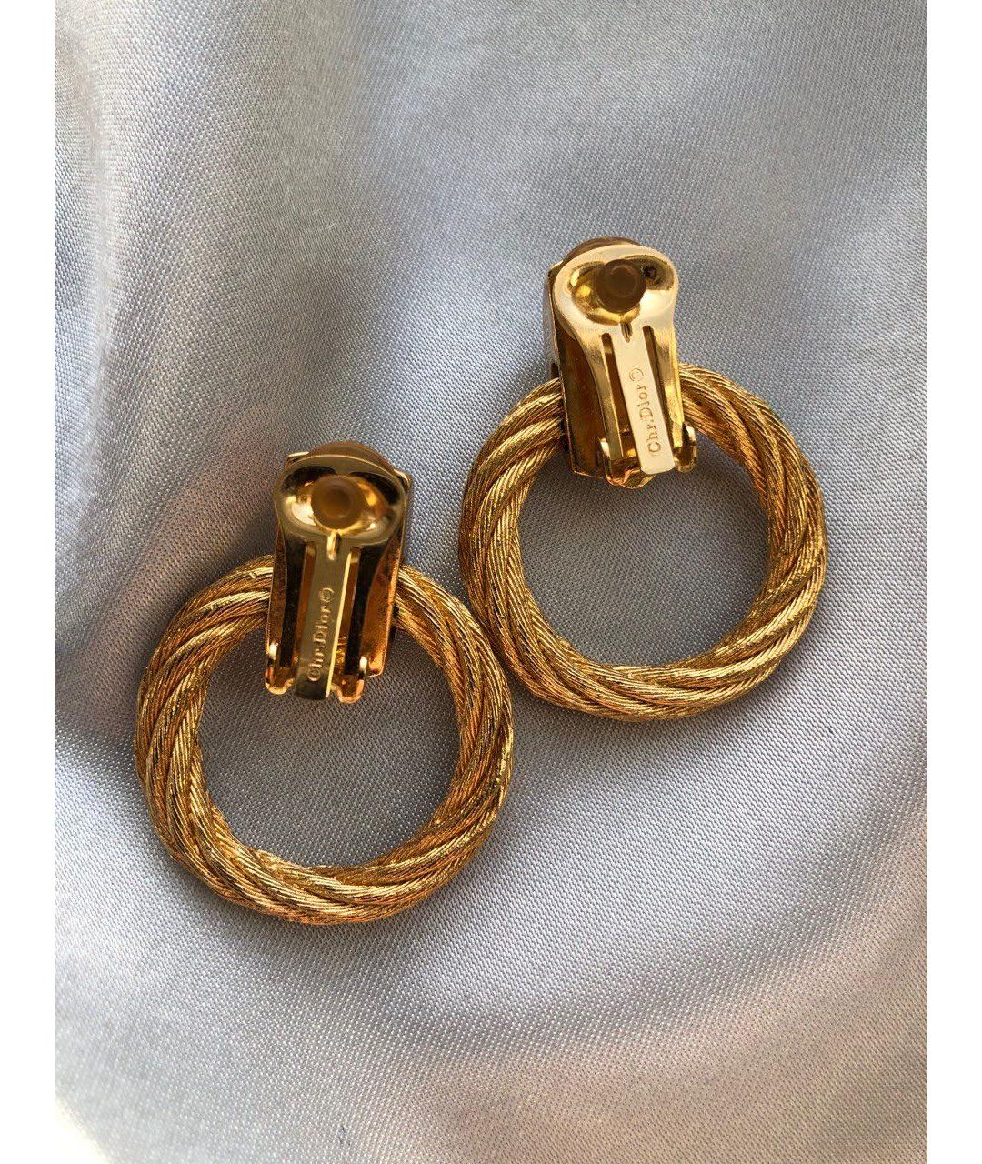 CHRISTIAN DIOR Золотые металлические клипсы, фото 4