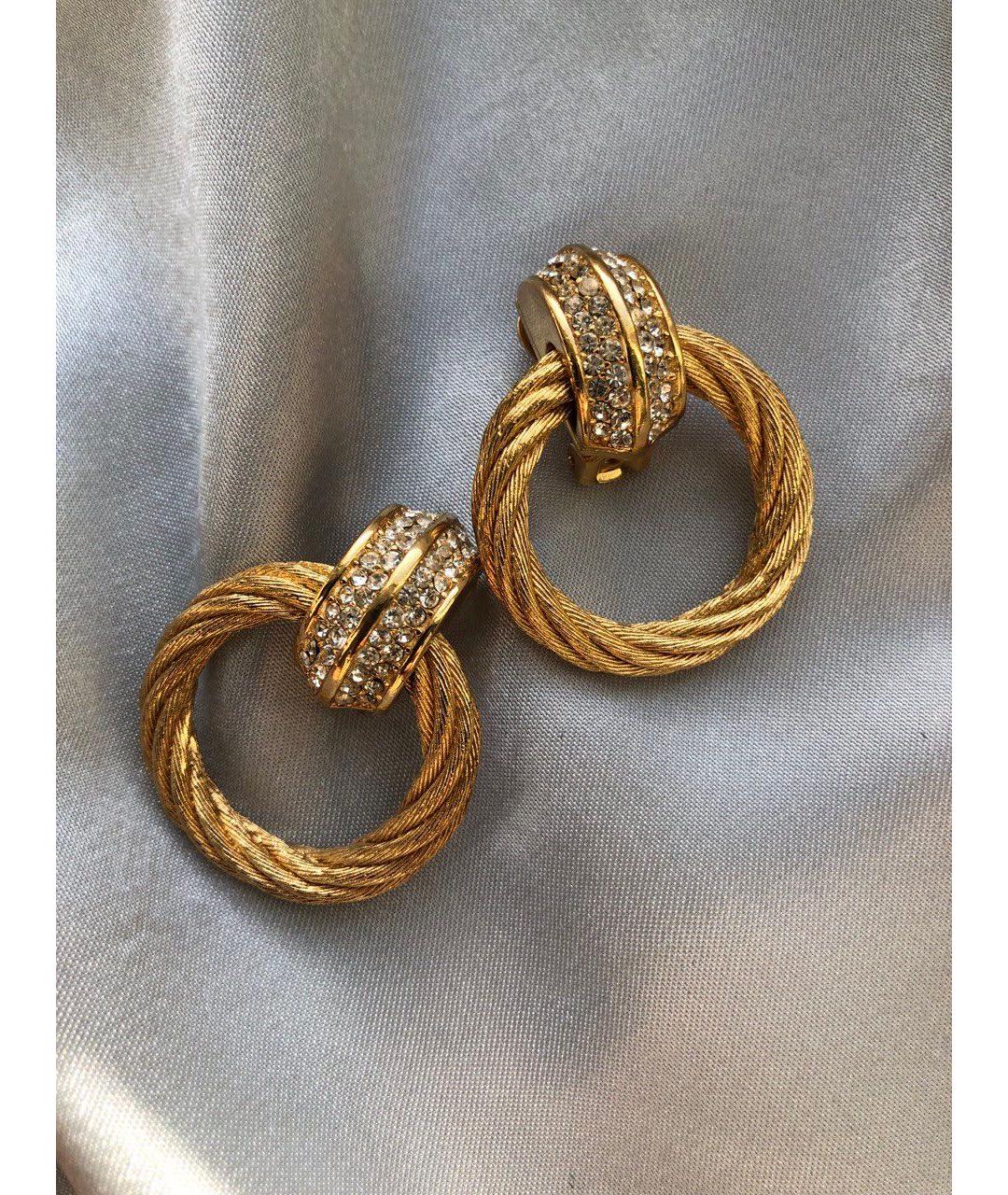 CHRISTIAN DIOR Золотые металлические клипсы, фото 2