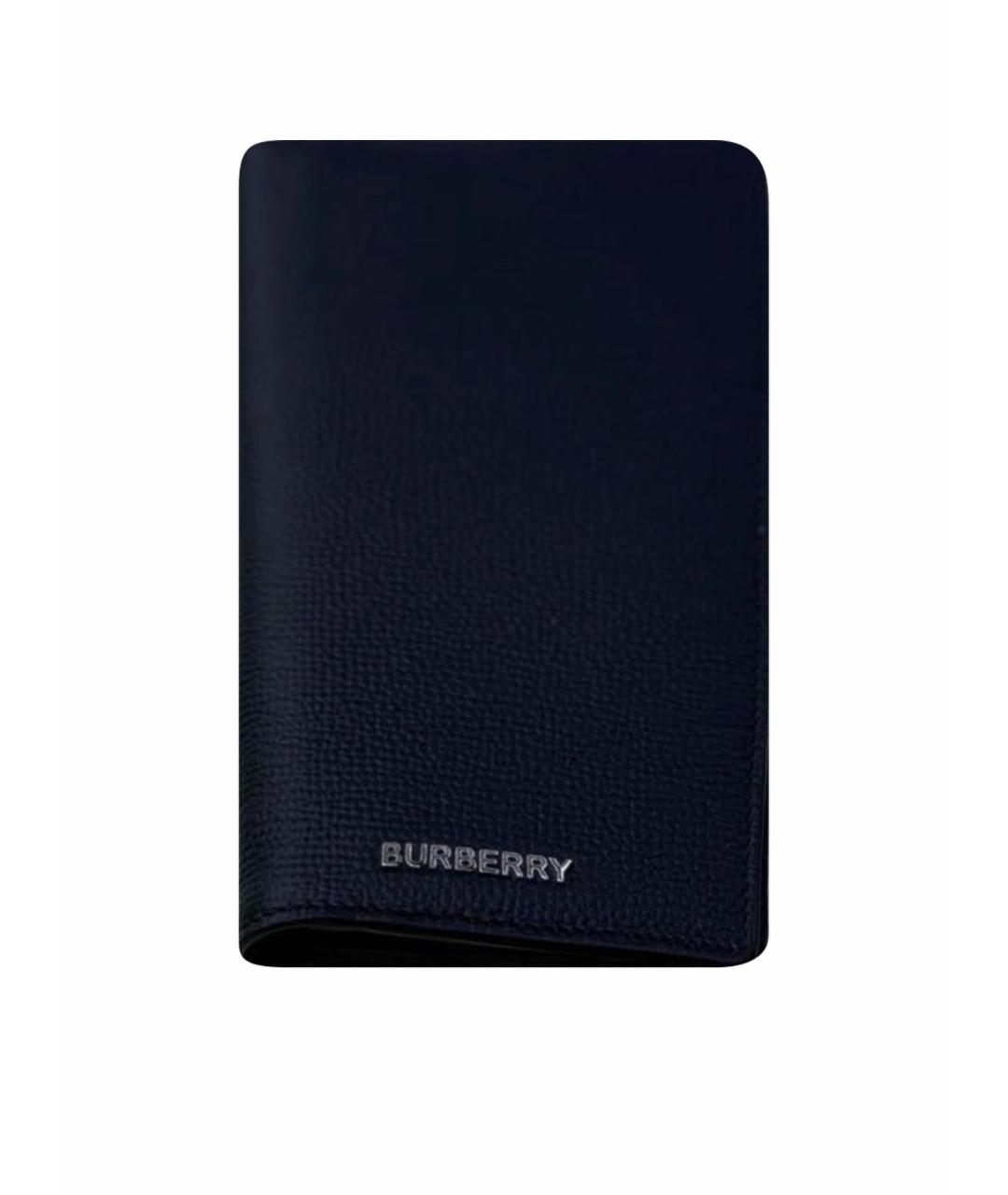 BURBERRY Черный кожаный кошелек, фото 1