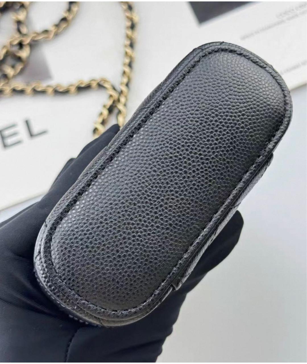 CHANEL Черная кожаная сумка через плечо, фото 5