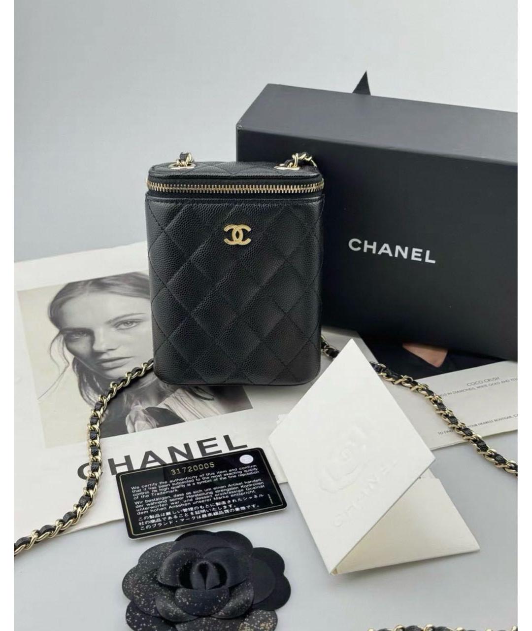 CHANEL Черная кожаная сумка через плечо, фото 9