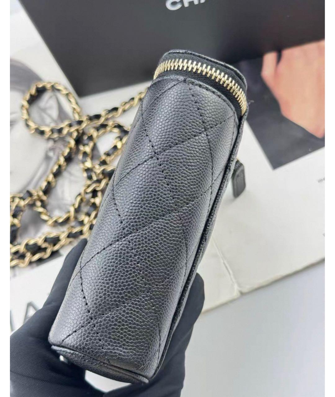 CHANEL Черная кожаная сумка через плечо, фото 3