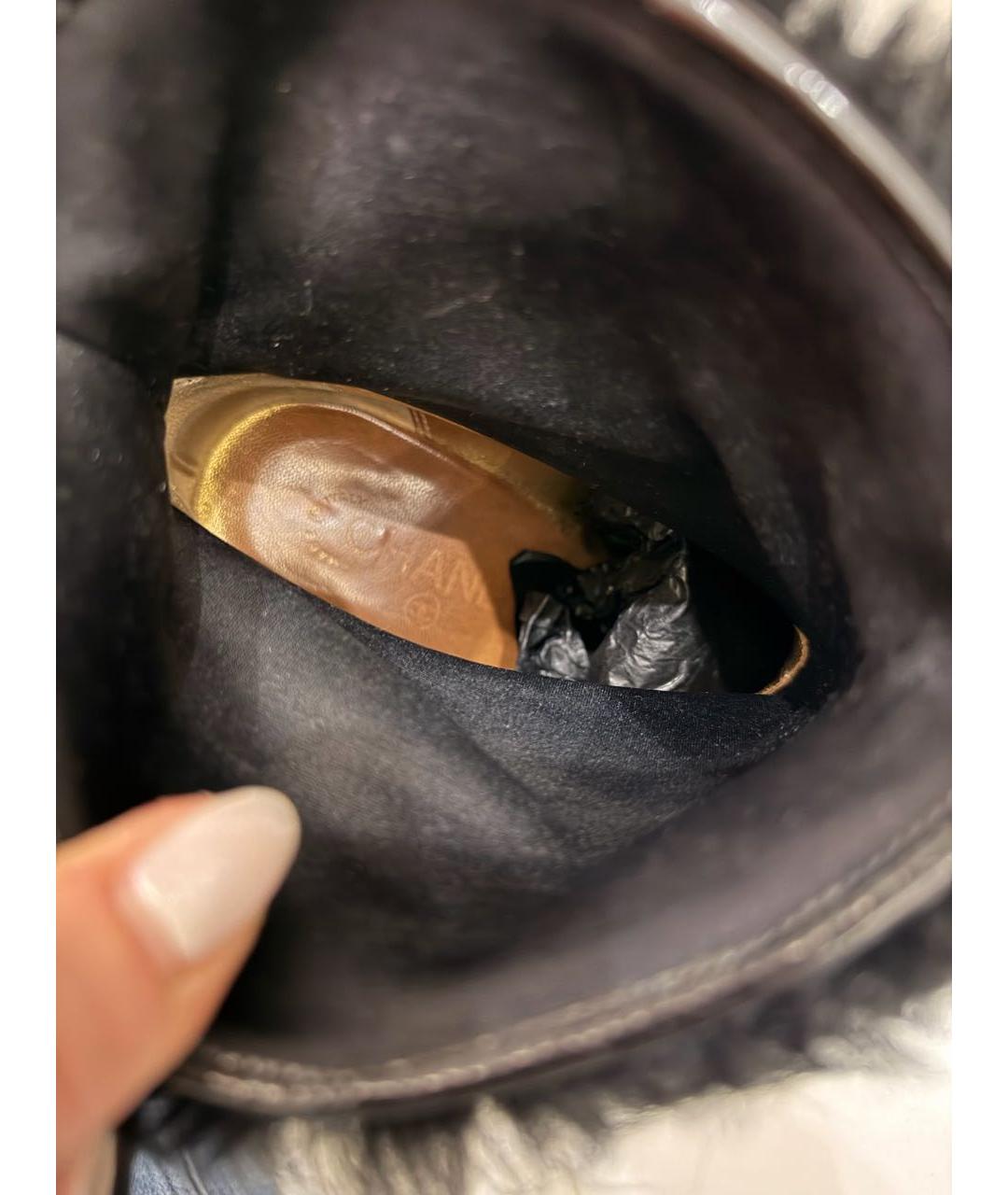 CHANEL Синие полусапоги из лакированной кожи, фото 3