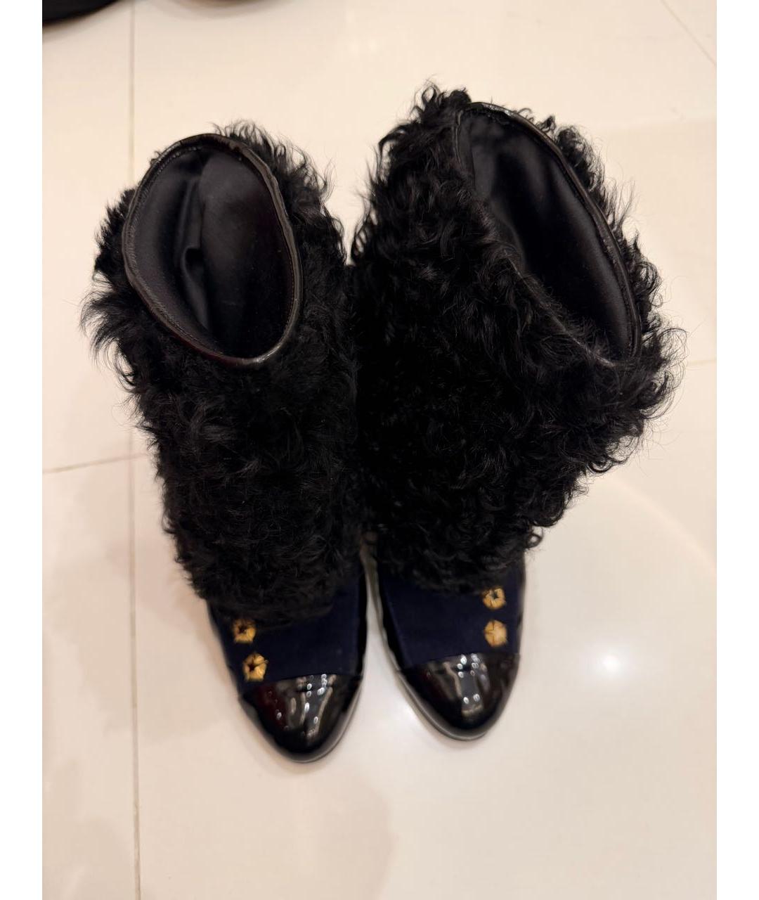 CHANEL Синие полусапоги из лакированной кожи, фото 5